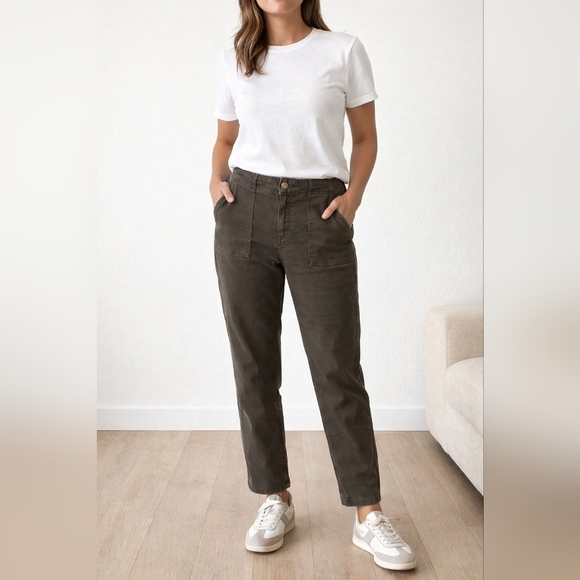 BKE Denim - BKE olive green high rise earthy denim ankle jeans pockets woman size 30